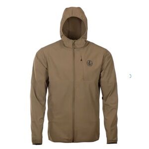 Leupold Jacket Mens 3XL Brown Full Zip Hooded Lightweight Nylon Spandex Stretch